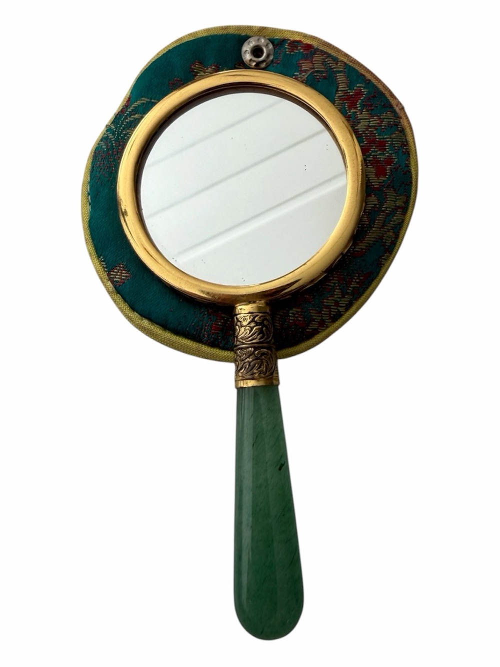 Vintage Green Multi-Stone Decorative Hand Mirror - Vintage - Picture 4 of 4